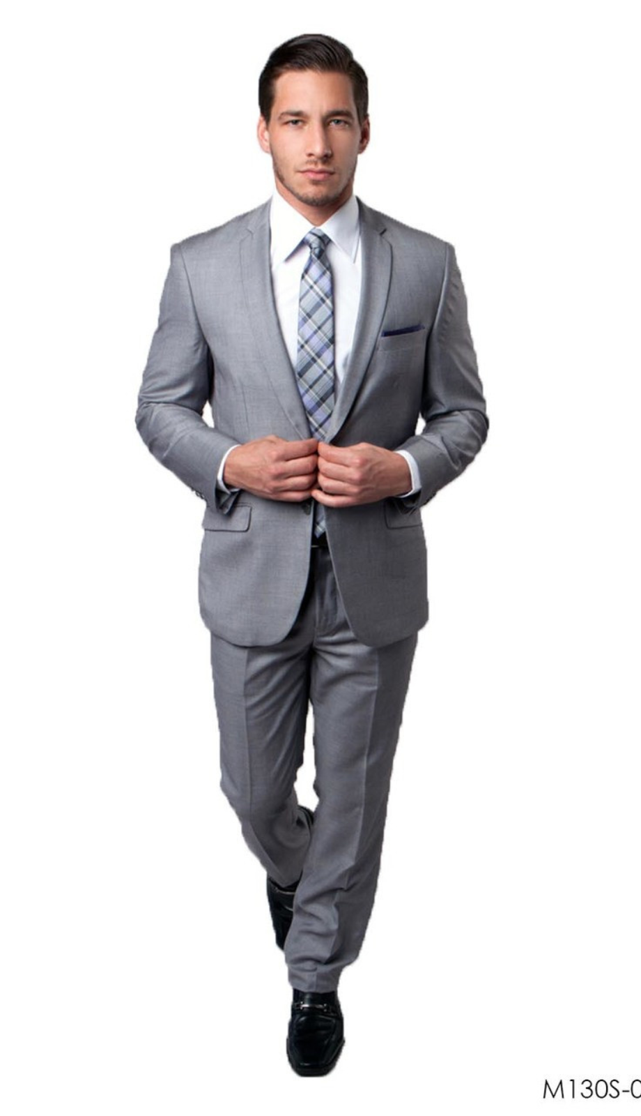 Tazzio Mens Suit M130S-02-LT-GRY