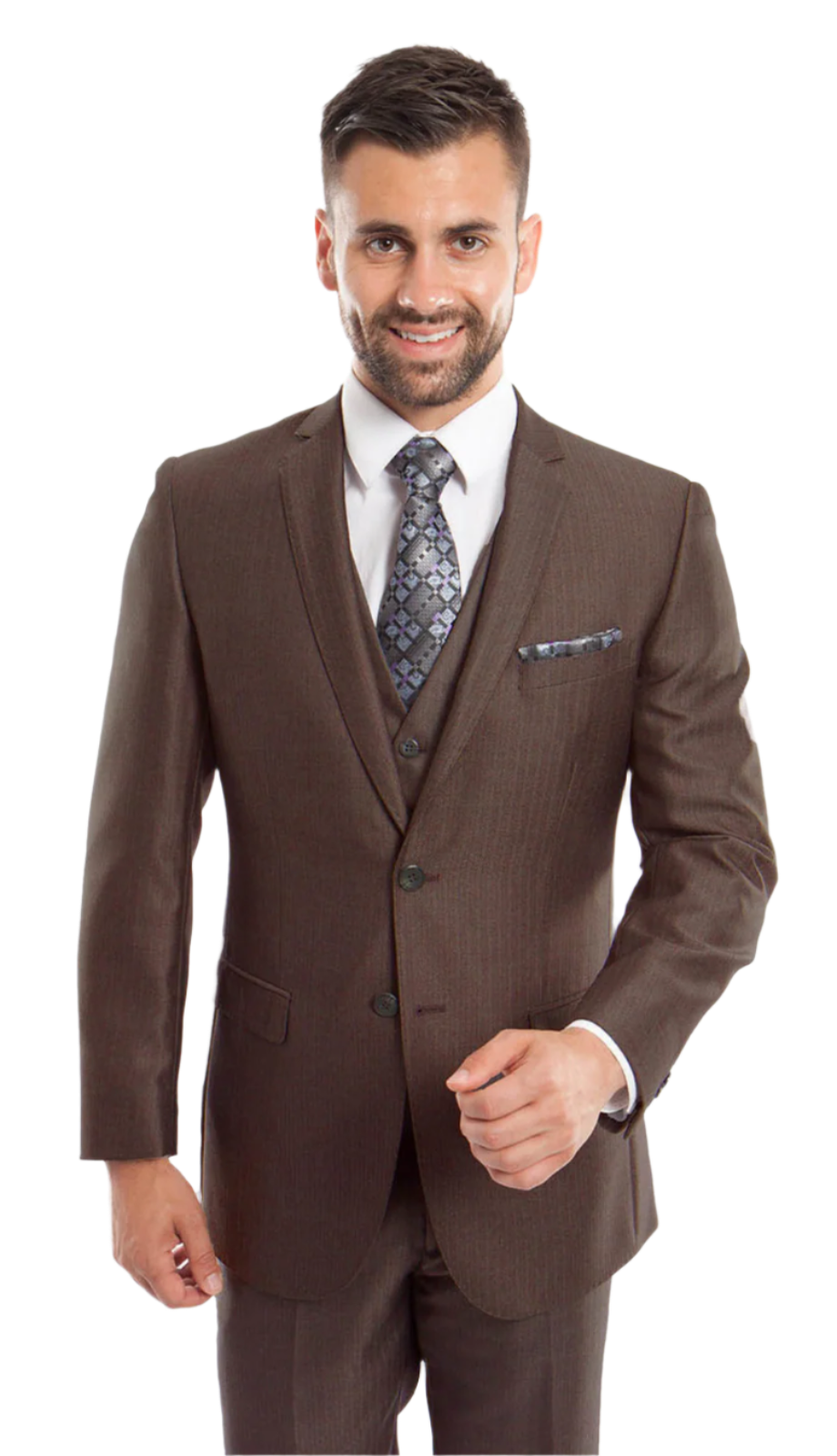 Tazzio Mens Suit M157S-05-DARK-BRN
