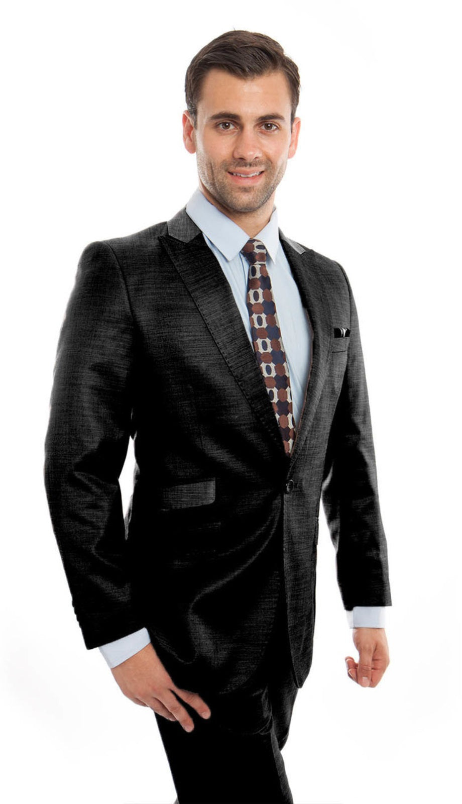 TAZZIO M216S-01-BLACK Mens Suit