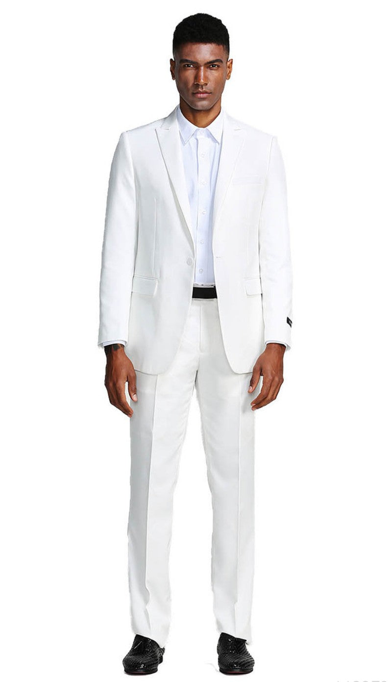 TazZio M287S-01-WHITE Mens Suit