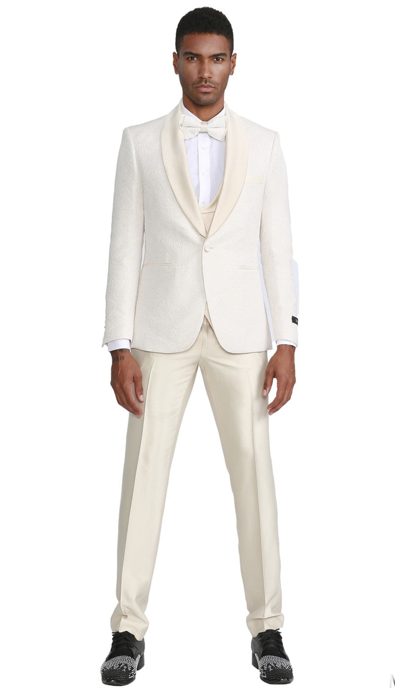 Tazzio M297SK-01-IVORY Mens Suit