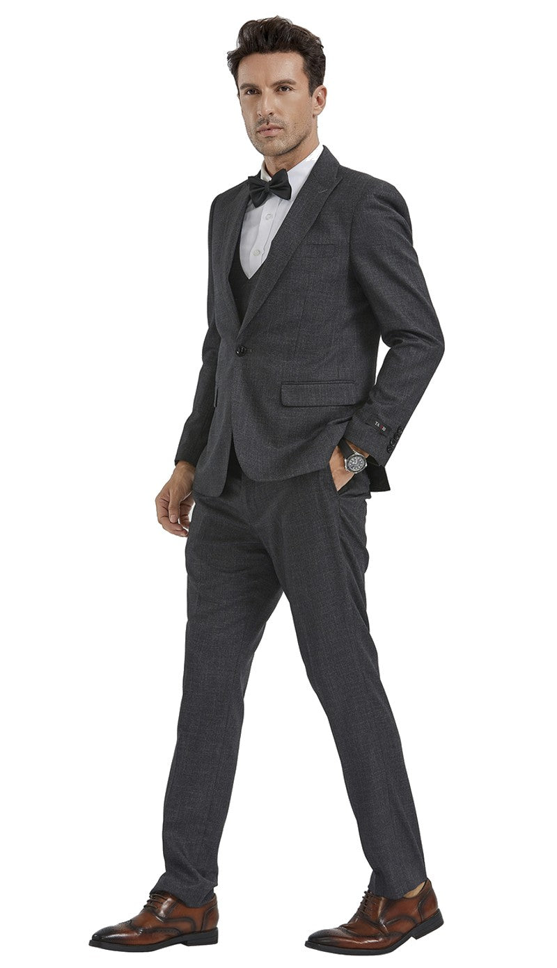 Tazzio M349SK-01-CHAR Mens Suit