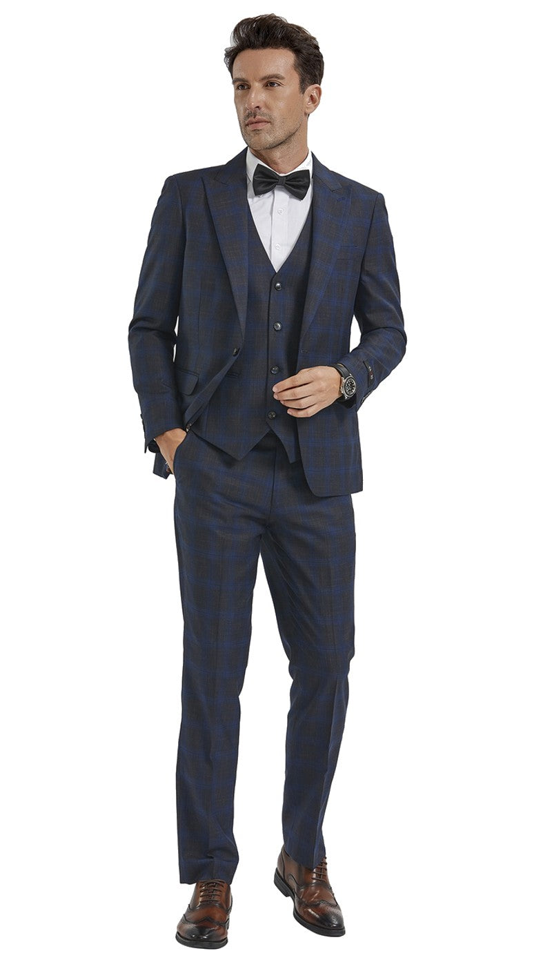 Tazzio M353SK-01-BLUE Mens Suit