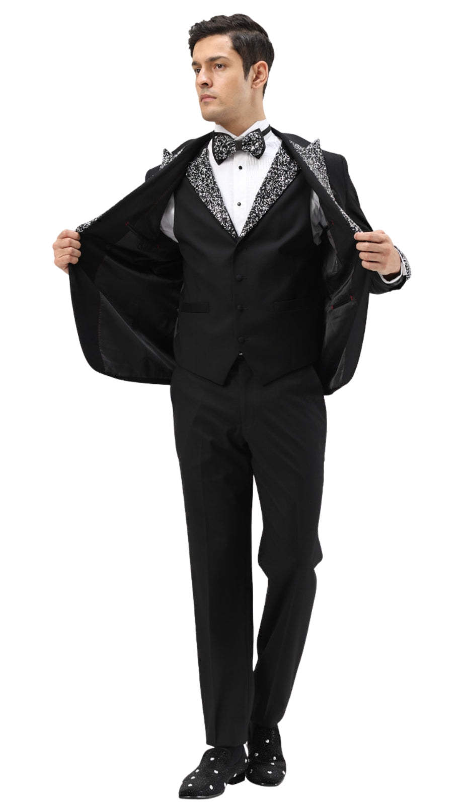 Tazzio M428SK-BLK Mens Suit