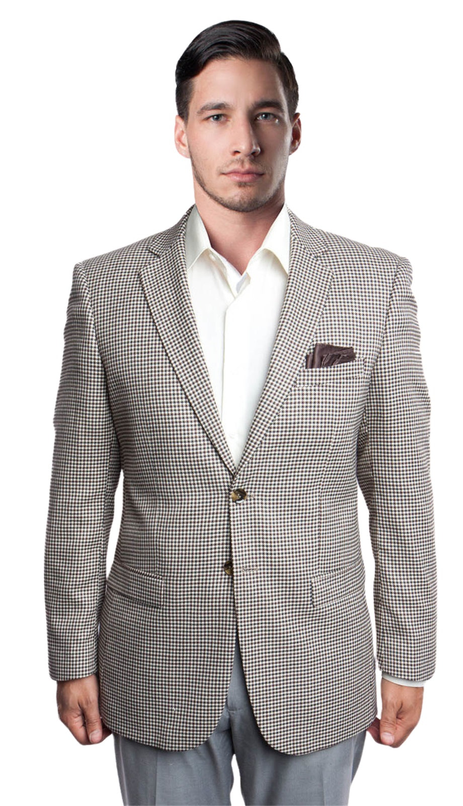 Tazzio MJ165-BLK/OFF-WHT Mens Sports Coat
