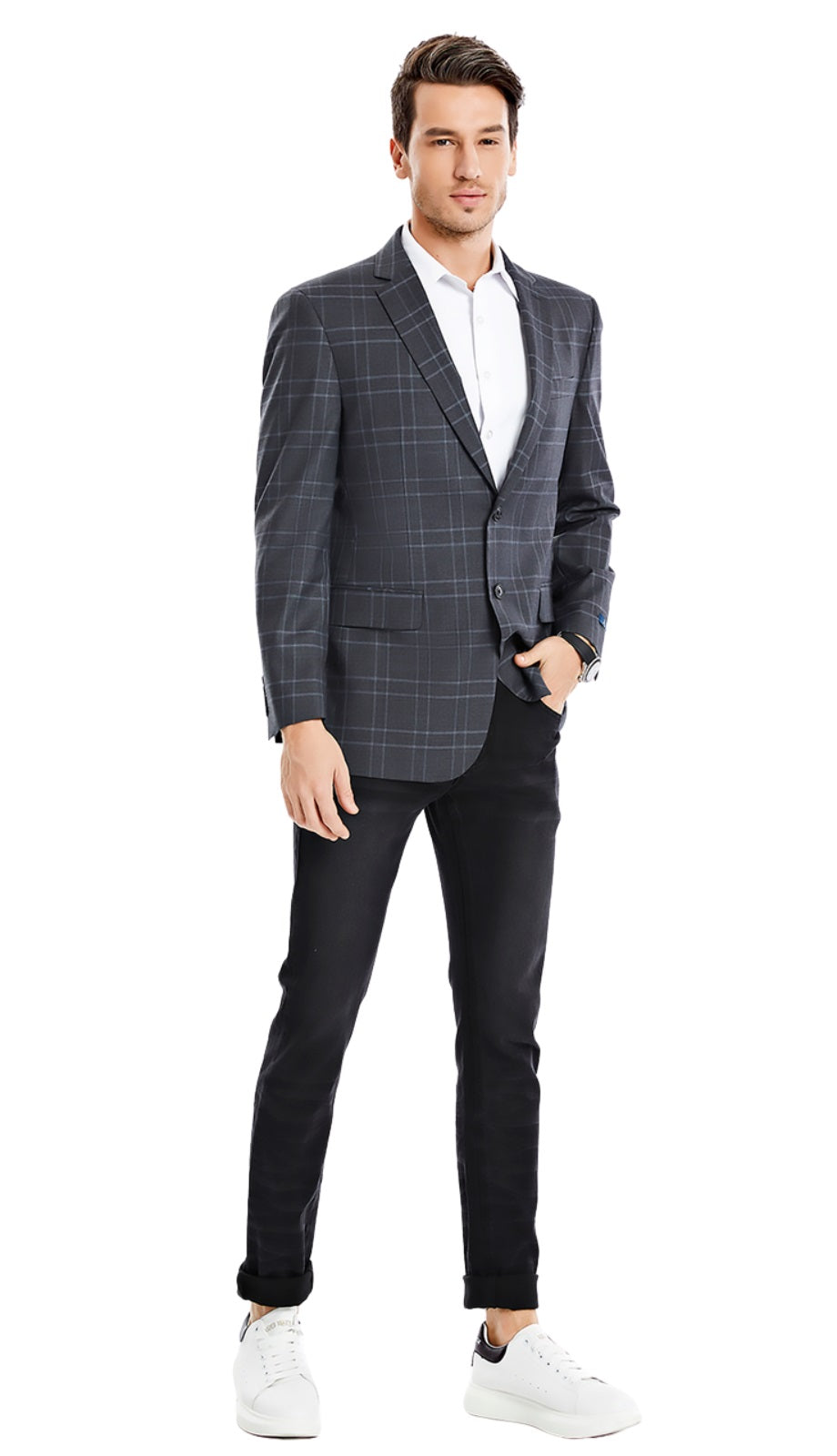 Tazzio MJ356-03-DK-GRAY Mens Sports Coat