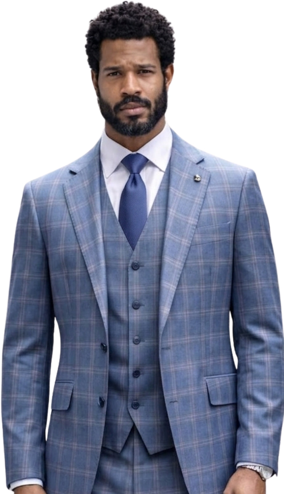 Statement OSTERIA-STEEL-BLUE-3PC Mens Suit