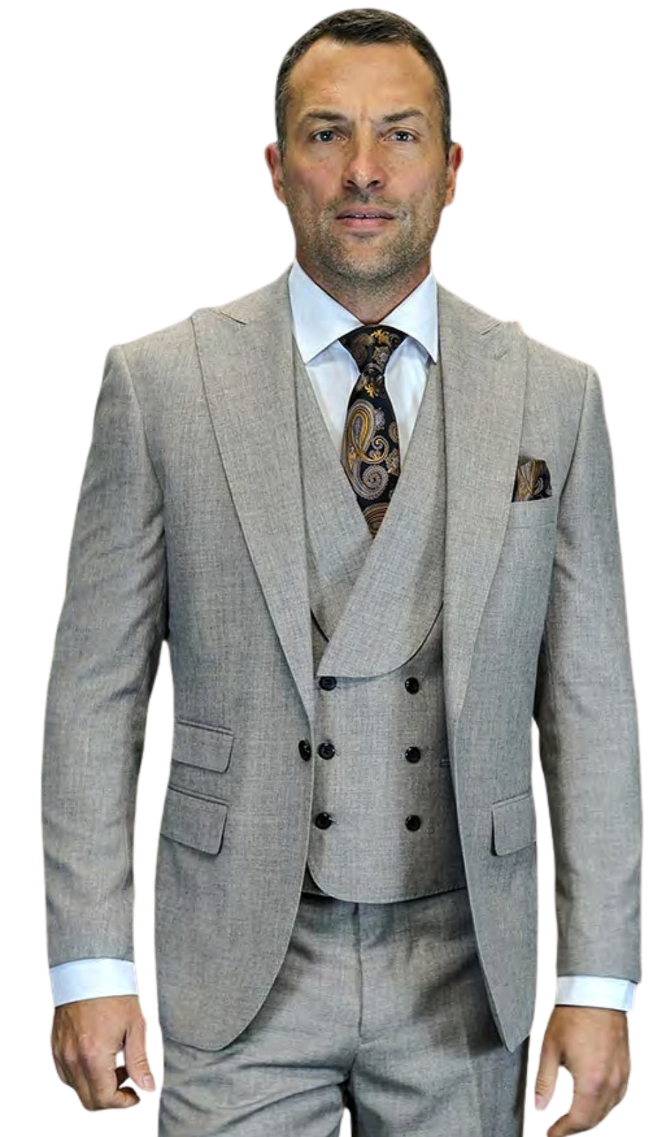 Statement PALAZIO-TAUPE-3PC Mens Suit