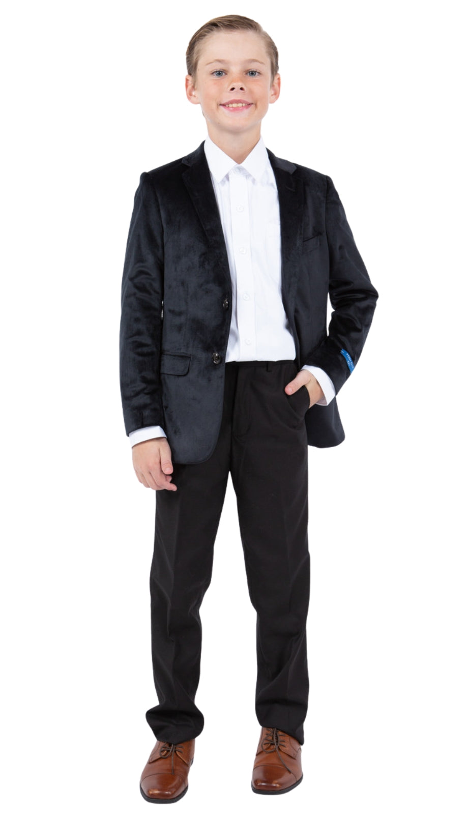PERRY ELLIS PBJ386-01-BLK Boys Suit