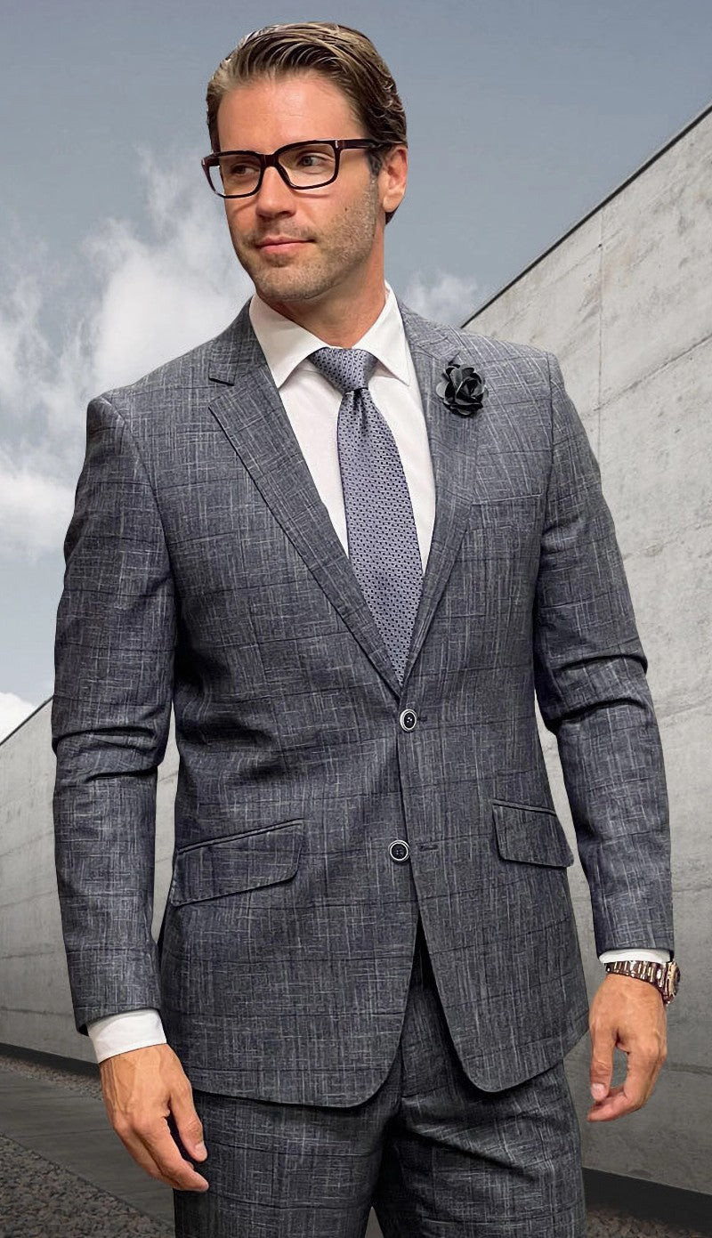 Statement PORTO-2-BLK Mens Suit