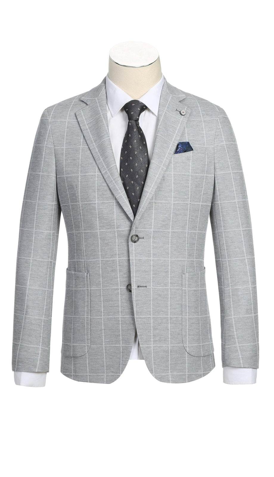 Pellagio PS23-8-WHT-GRY-PLAID Mens Blazer