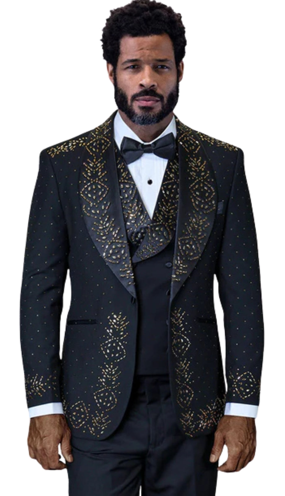 Statement ROBERTO-BLACK-GOLD Mens Suit