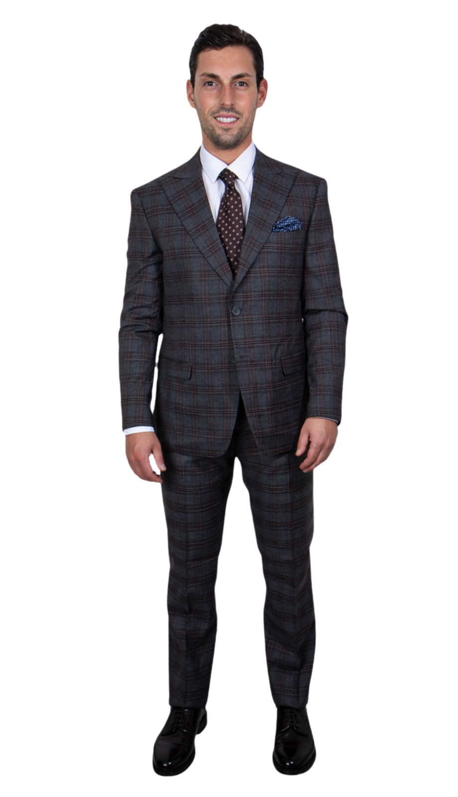 Stacy Adams-SM102H1-GRY-BR Mens Suit