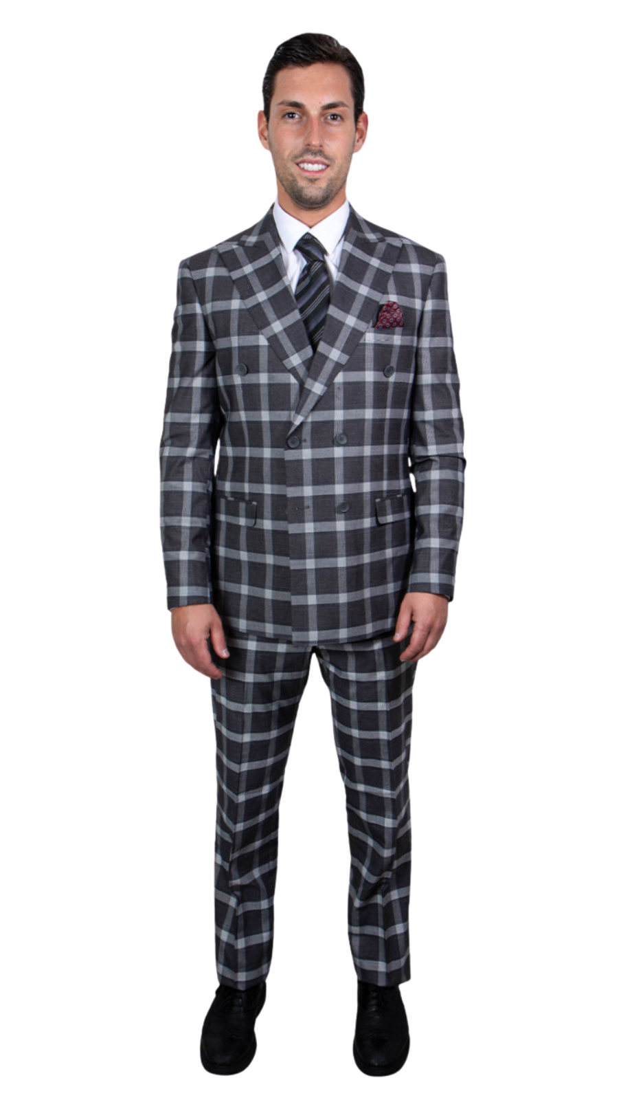 Stacy Adams-SM103H1-BLK-GRY Mens Suit