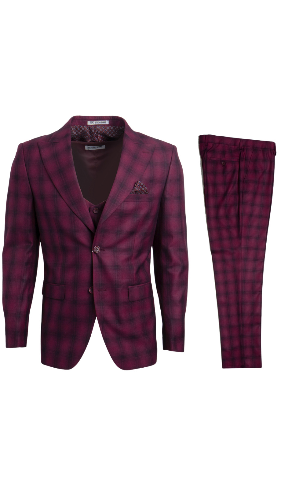 Stacy Adams-SM107H1-BURG Mens Suit