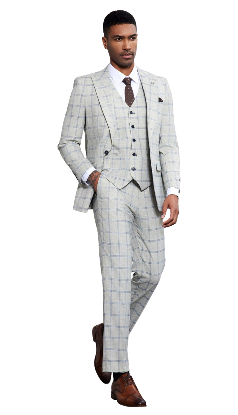 Stacy Adams SM171H1-102-LT-GRY Mens Suit