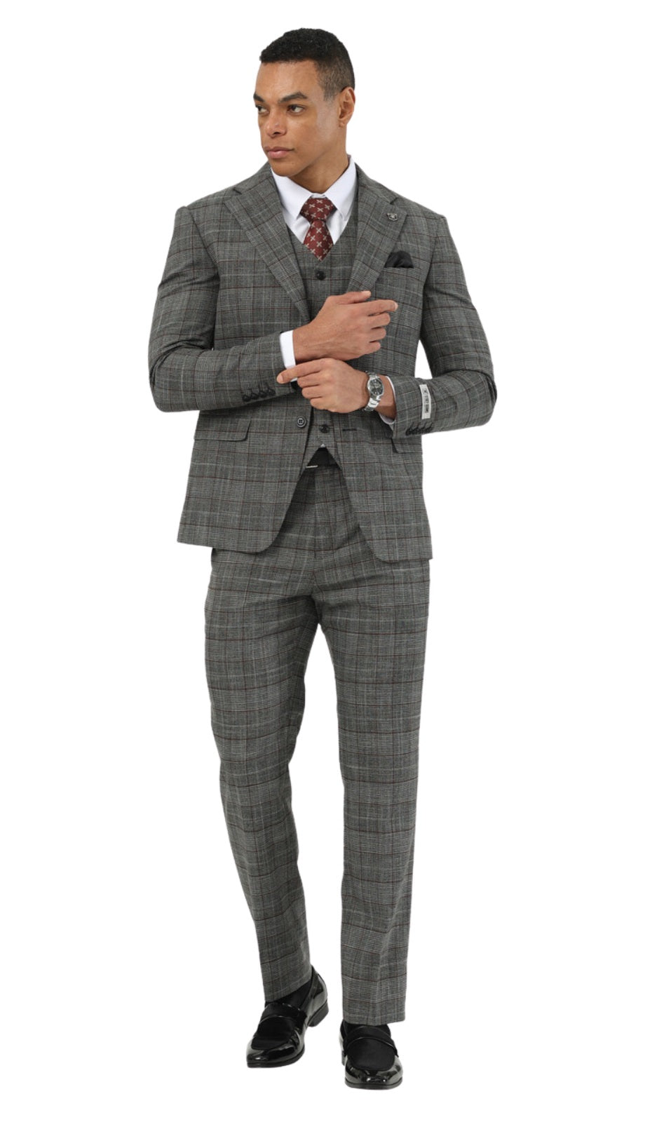 Stacy Adams SM204H1-03-DARK-GRY Mens Suit