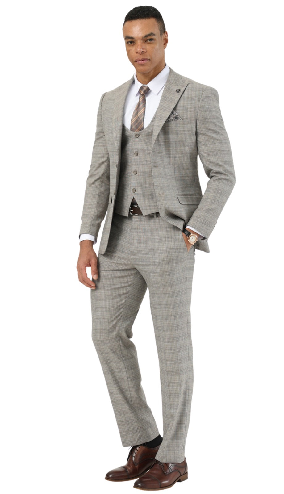Stacy Adams SM207H1-15-LT-GRY Mens Suit