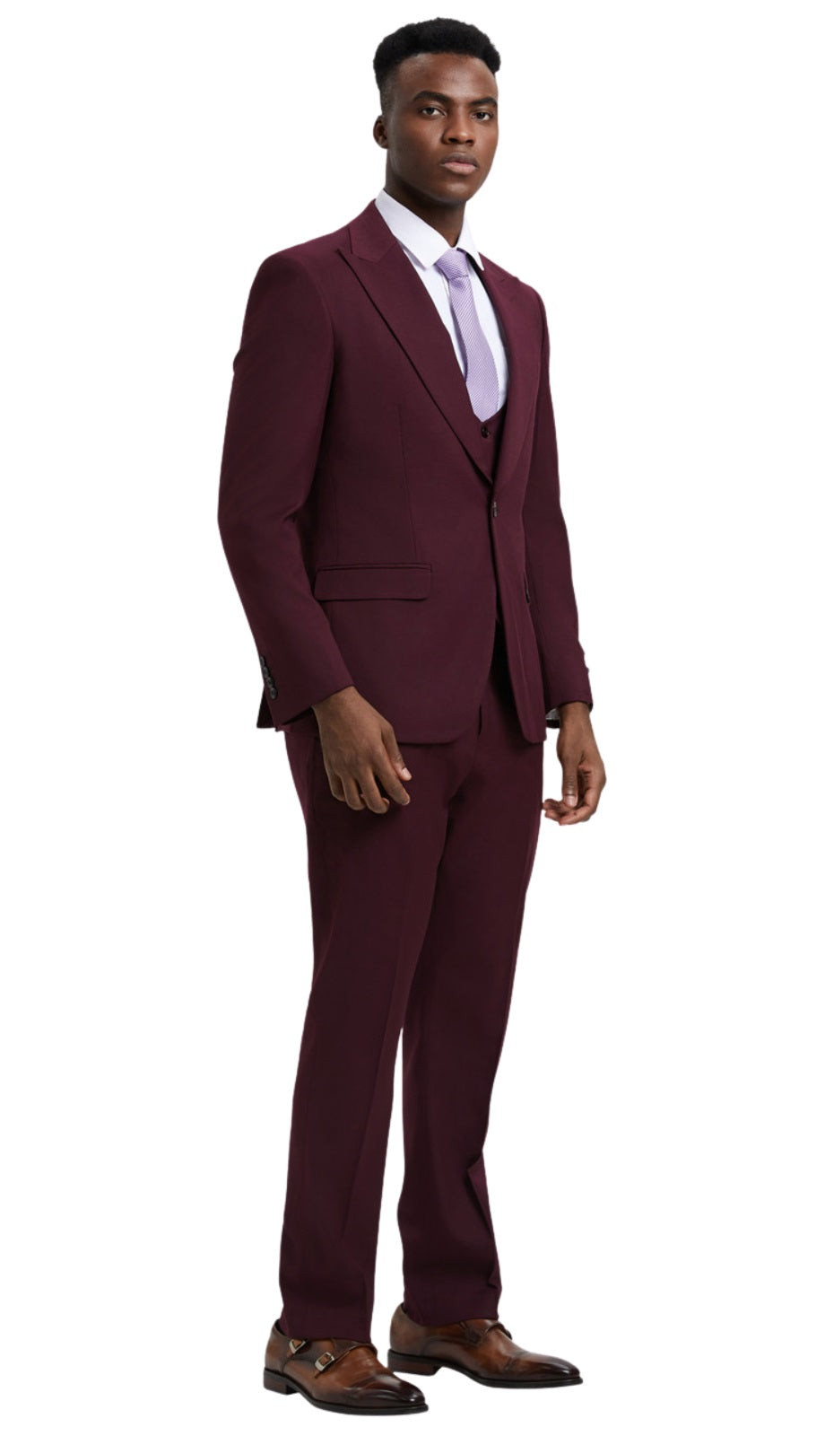 Stacy Adams SM255H1-03-BURG Mens Suit