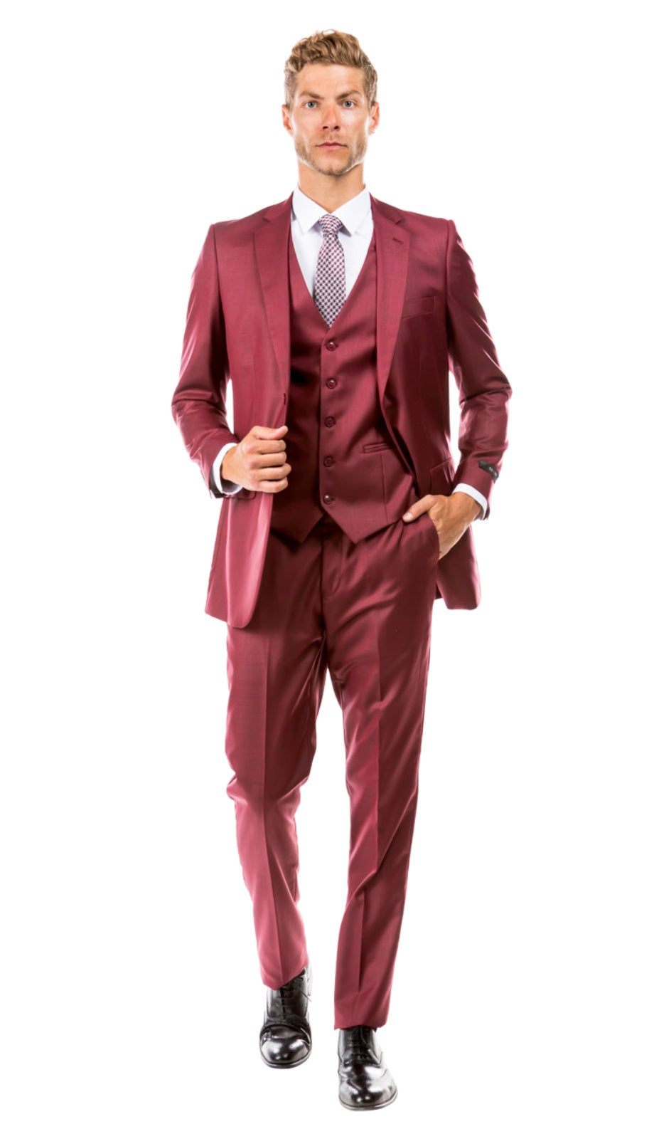 Stacy Adams-SM324H1-07-CRANBERRY Mens Suit