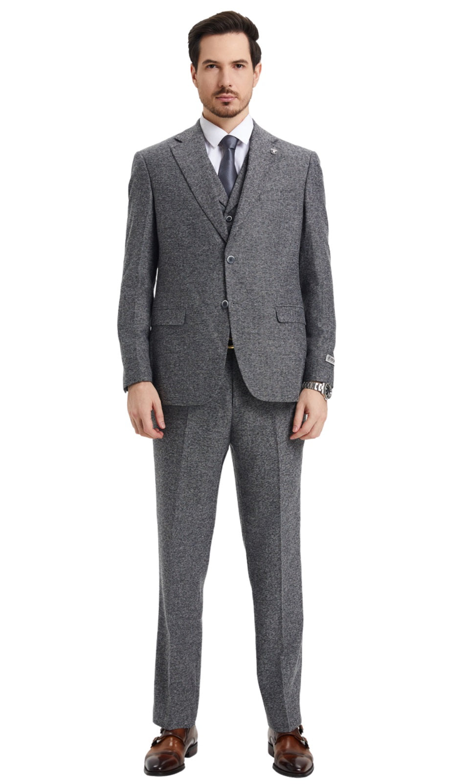 Stacy Adams SM325H1-01-GRY Mens Suit