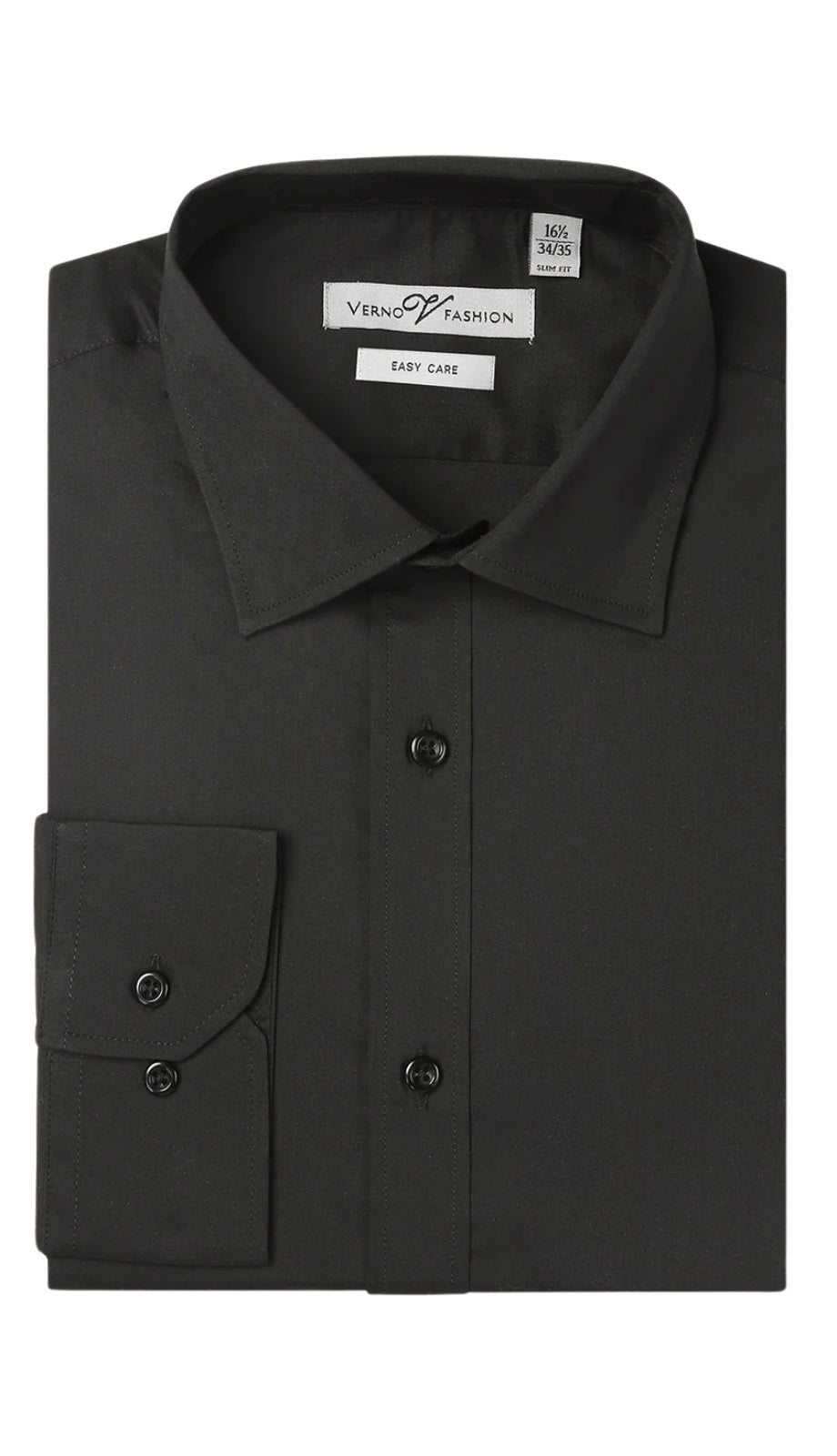 Renoir Mens Shirts SS214-BLK ( Slim Fit Cotton Easy Care Dress Shirt )