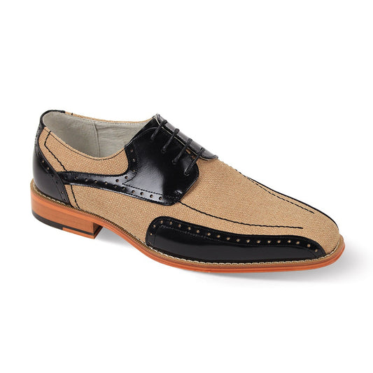 Giovanni SIMON-BLK-TAN Unisex Dress Shoes