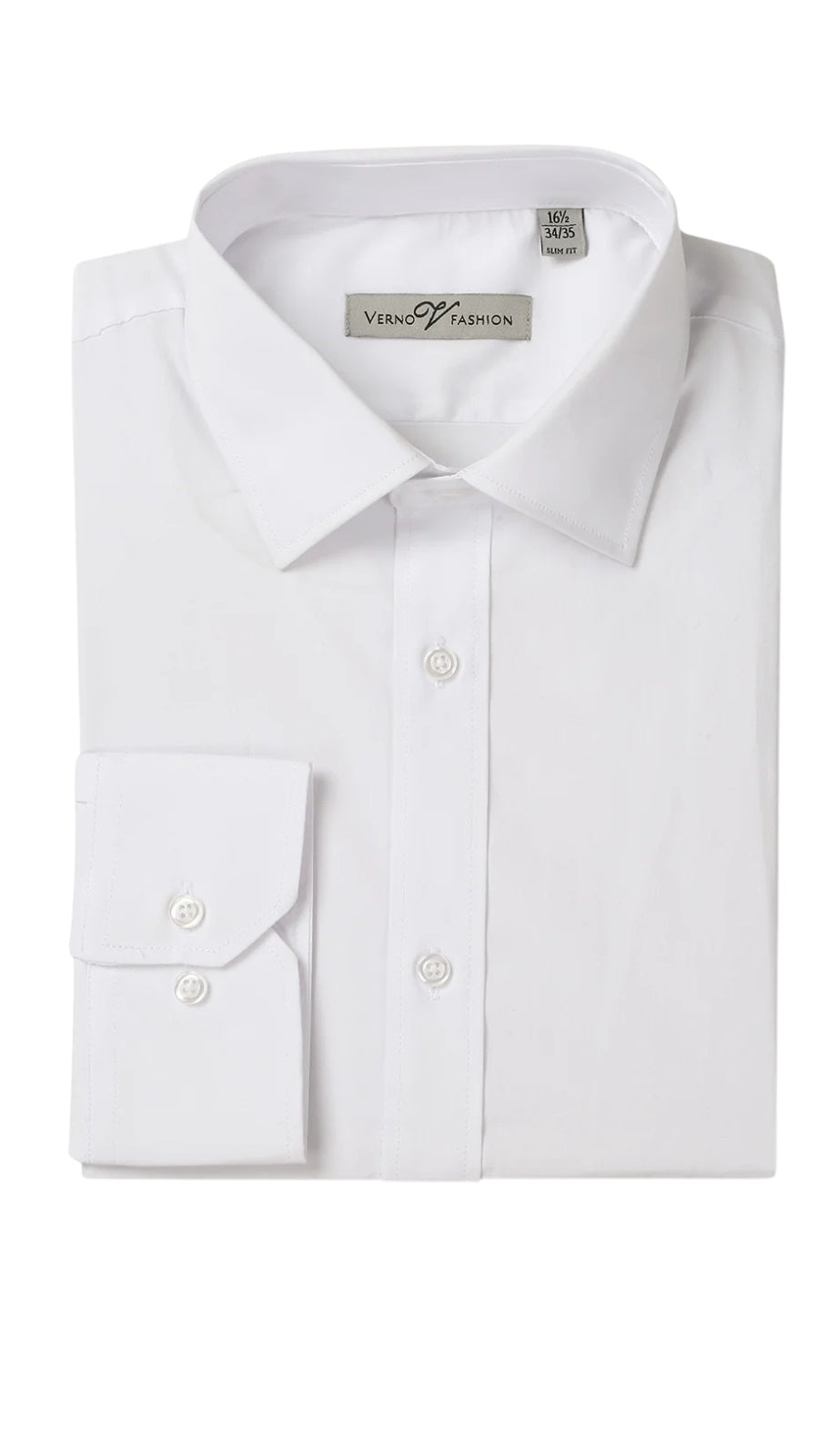 Renoir Mens Shirt TCS01-WHT ( Slim Fit Long Sleeve Stretch Dress Shirt )