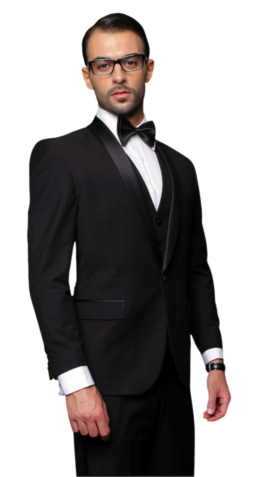 Statement TUX-SH-BLACK-3PC Mens Church Suit