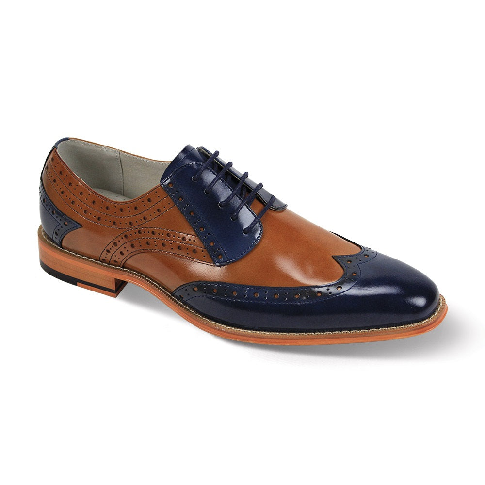 Giovanni Leather TROY-NVY-TAN Shoes