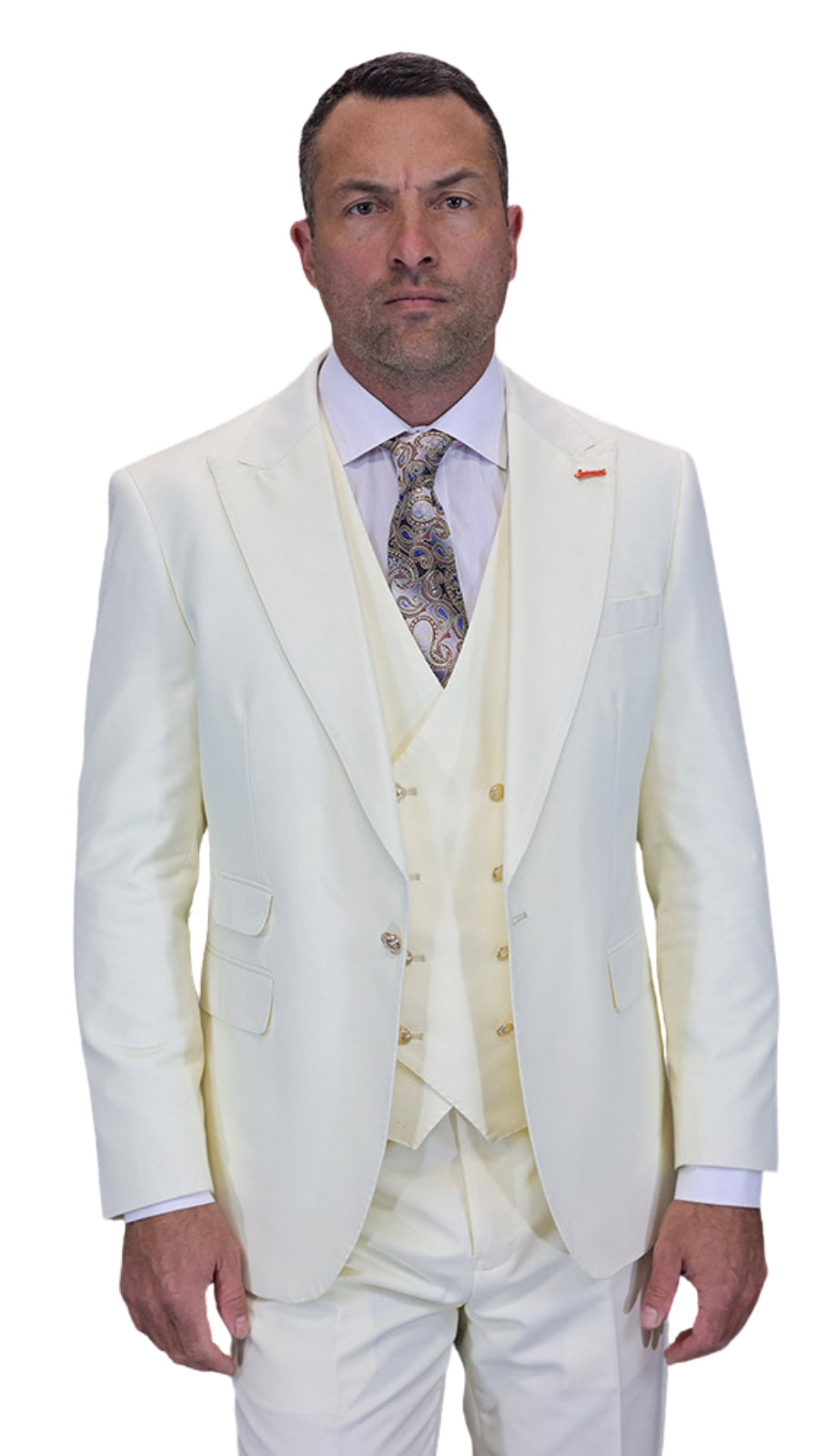 Statement WHITE-3PC Mens Suit