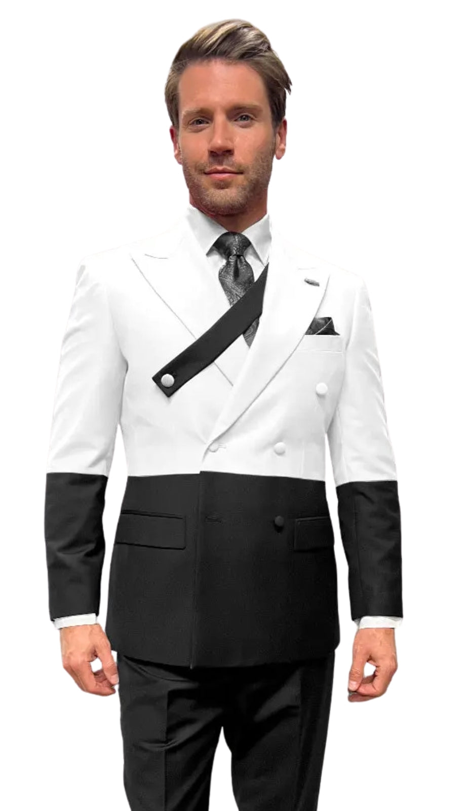 Statement AZURA-BLACK-WHITE Mens Suit
