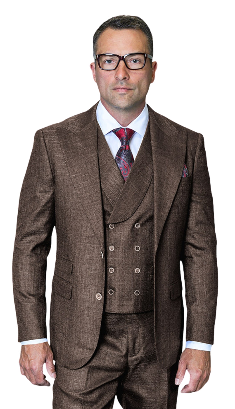 Statement -BROWN-3PC Mens Church Suit