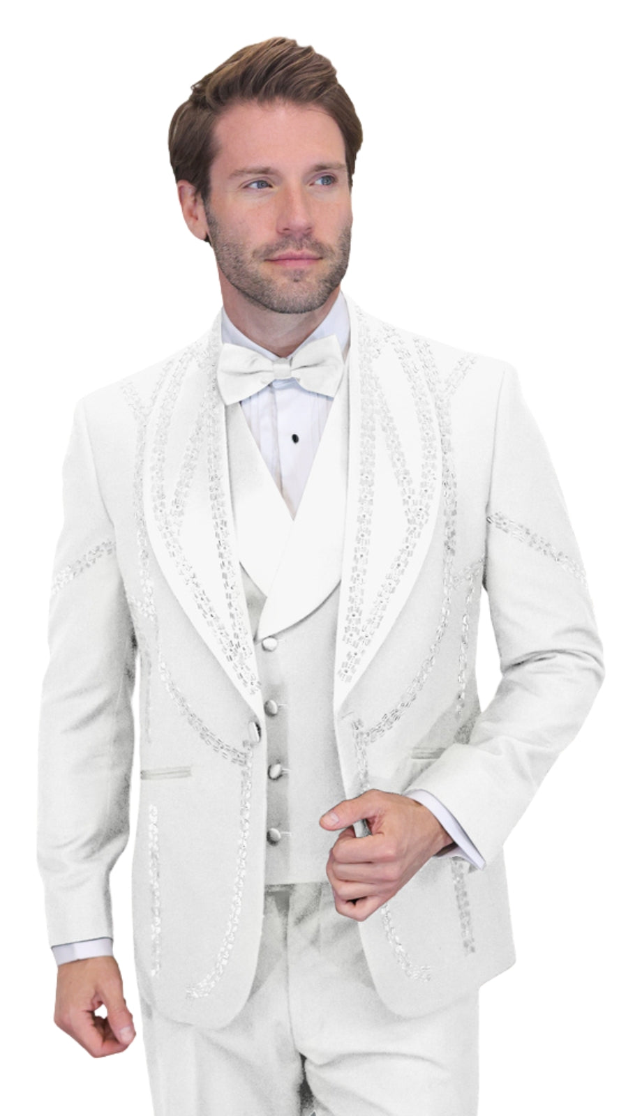 Statement CHIC-WHITE-3PC Mens Tuxedo