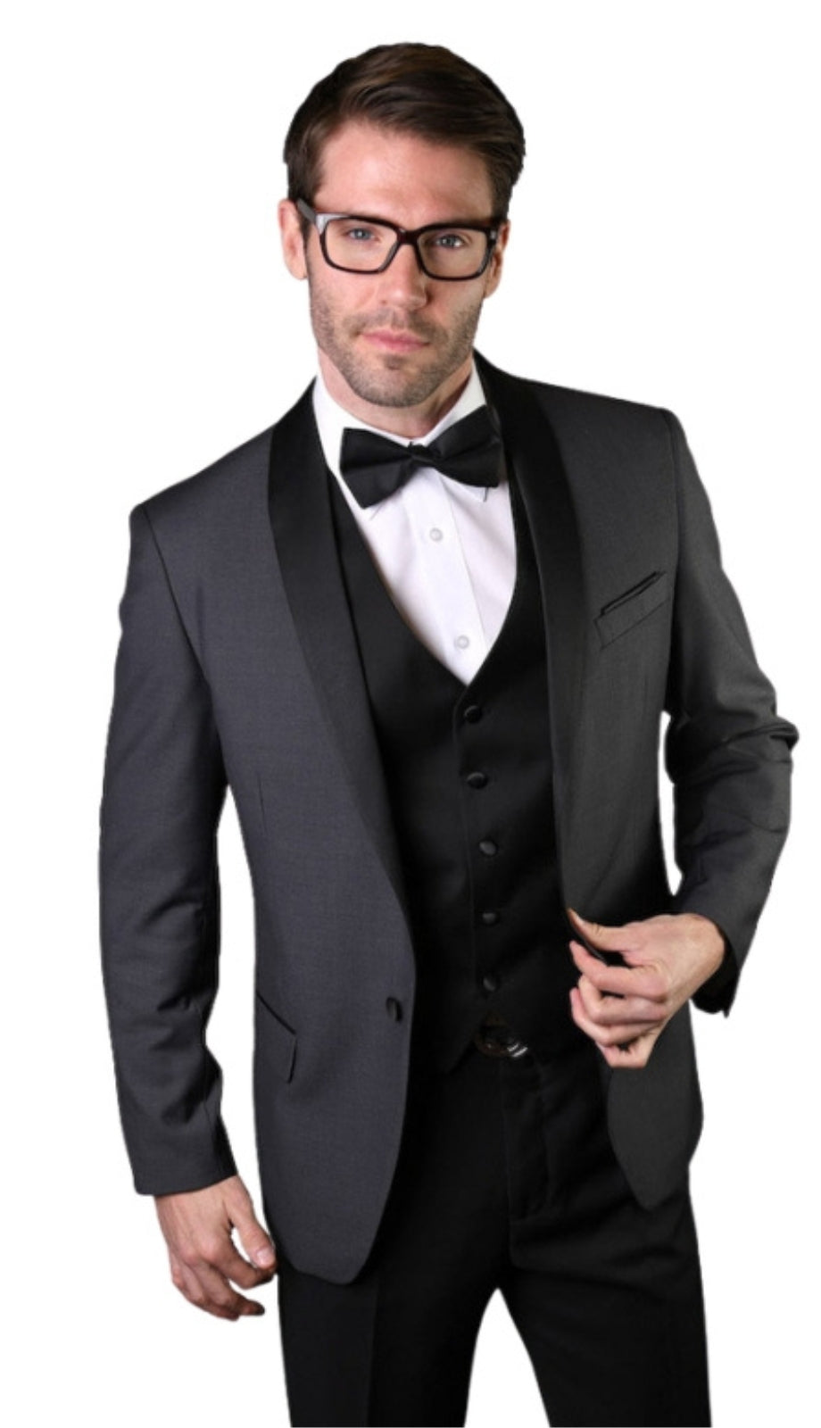 Statement ENCORE-CHARCOAL-3PC Mens Suit