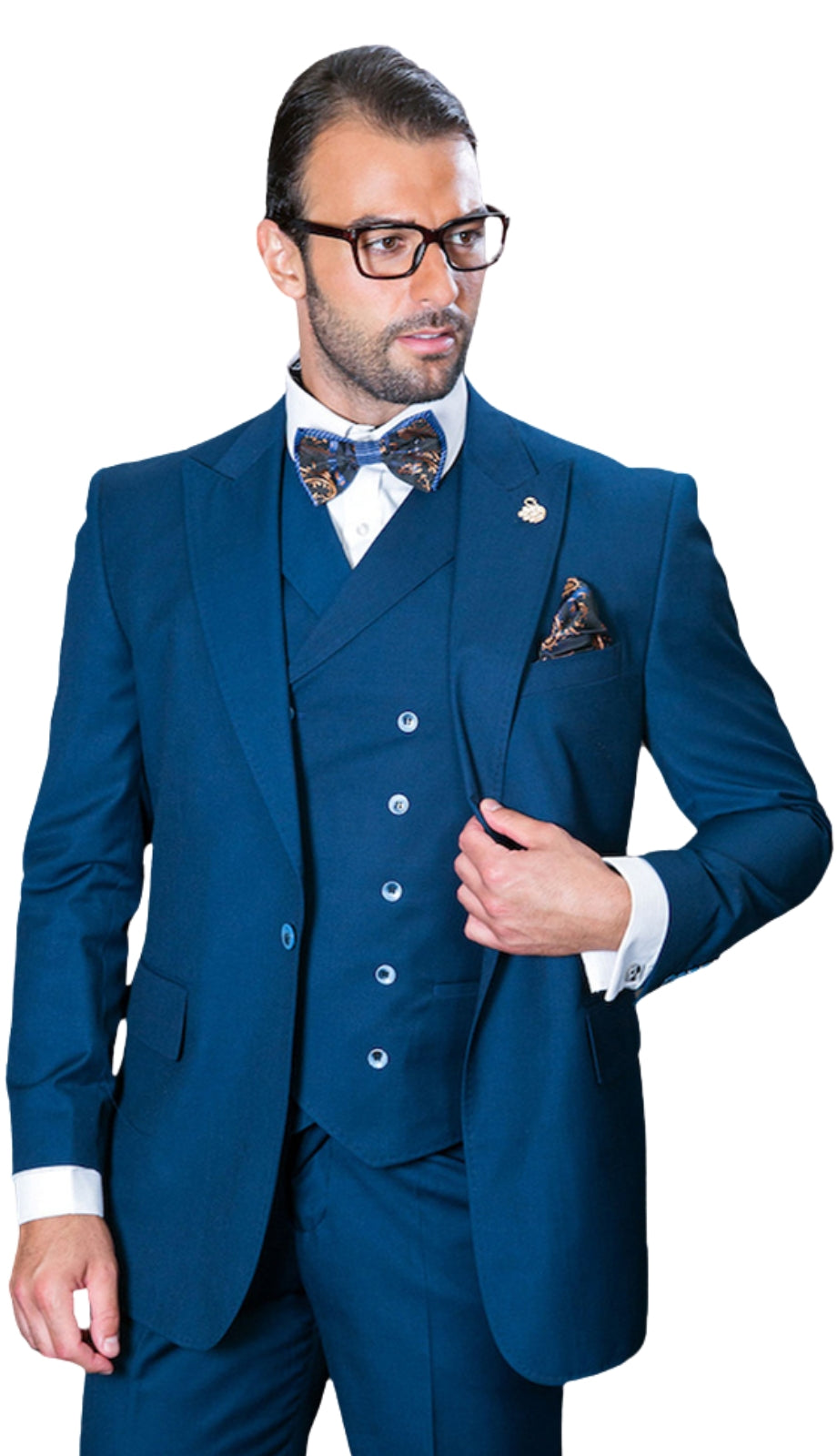 Statement Florence-Indigo-3PC Mens Suit