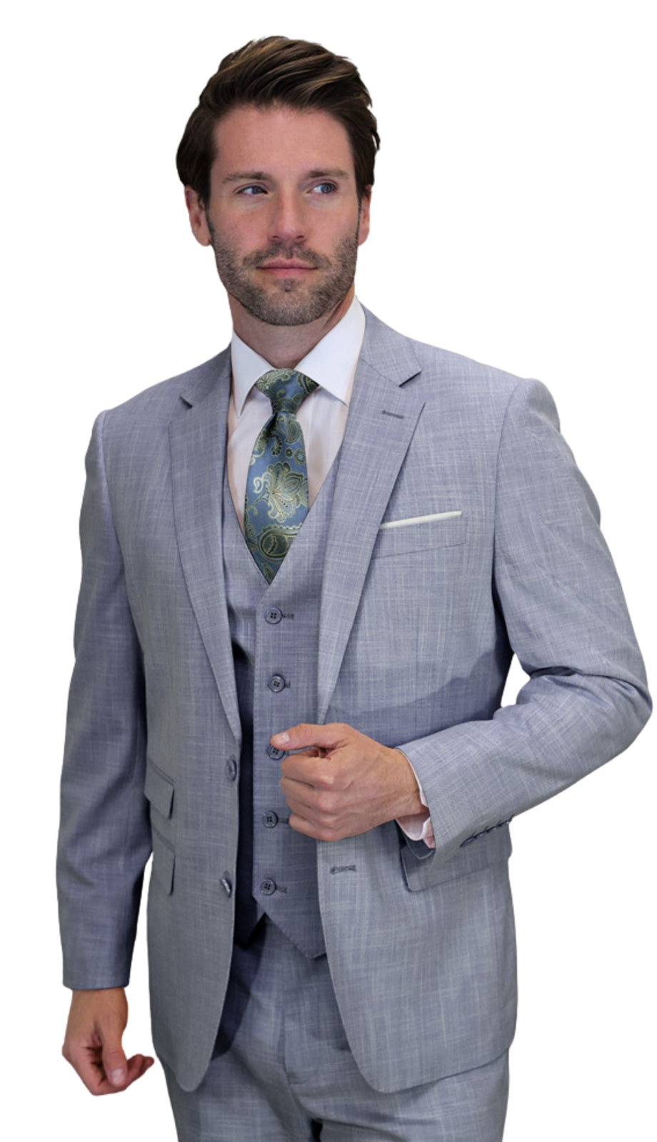 Statement LARZO-SKY BLUE-3PC Mens Suit