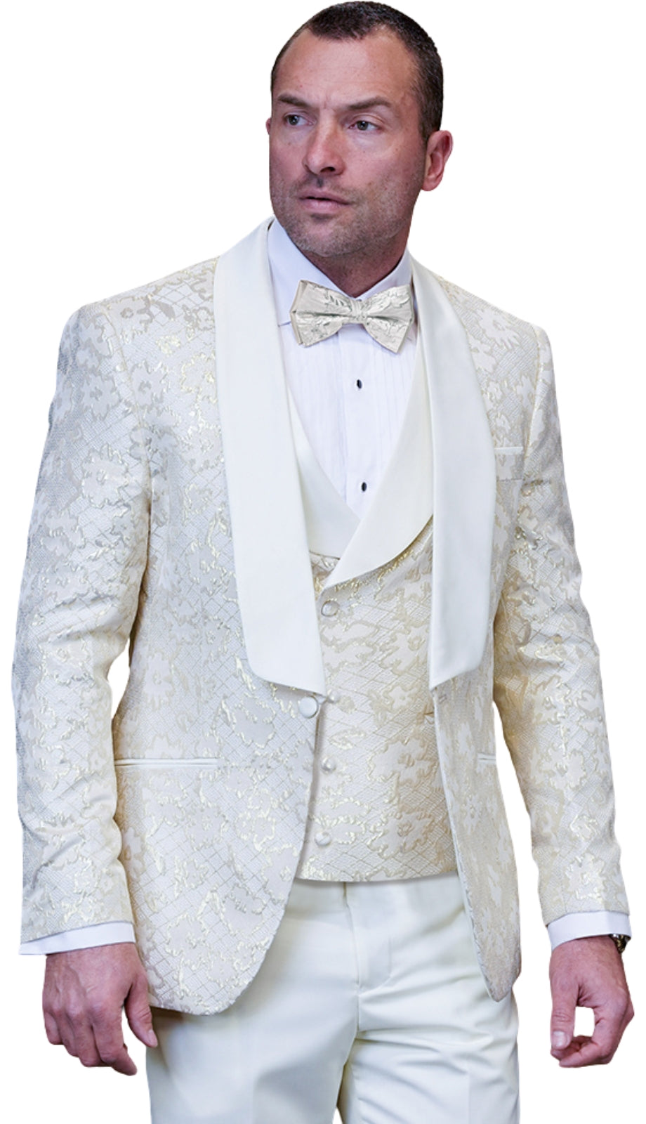 Statement TIZANO-OFF WHITE-3PC Mens Suit