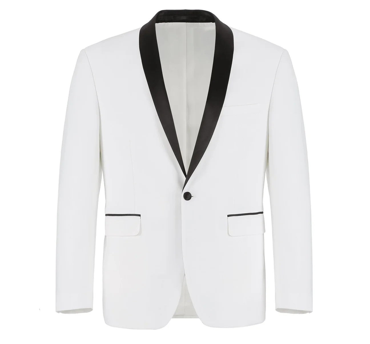 Renoir Mens Tuxedo 201-16-IVORY ( Slim Fit 2-Piece Shawl Lapel Tuxedo Suit )