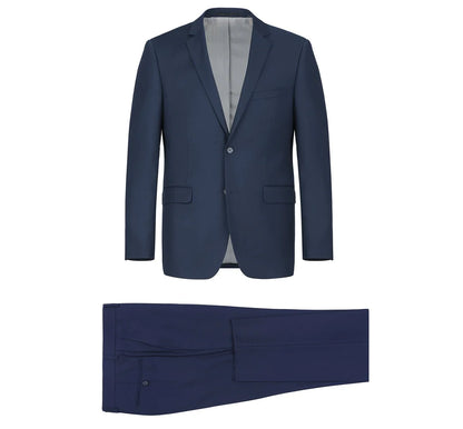Renoir Mens Suit 201-19-NAVY-BLU (2-Piece Single Breasted Notch Lapel Suit)