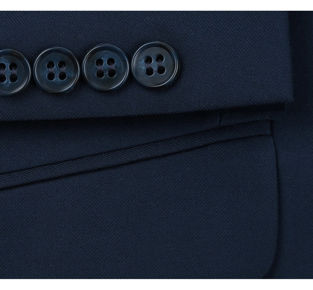 Renoir Mens Suit 201-19-NAVY-BLU (2-Piece Single Breasted Notch Lapel Suit)