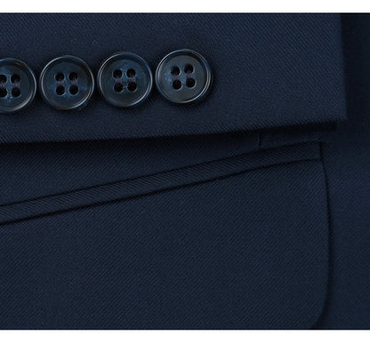 Renoir Mens Suit 201-19-NAVY-BLU (2-Piece Single Breasted Notch Lapel Suit)