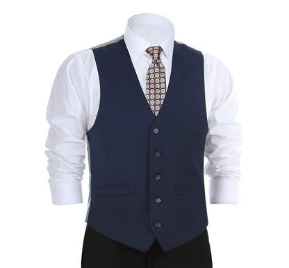 Renoir Mens Vest 201-19-NAVY ( Classic Fit Suit Separate Vest )