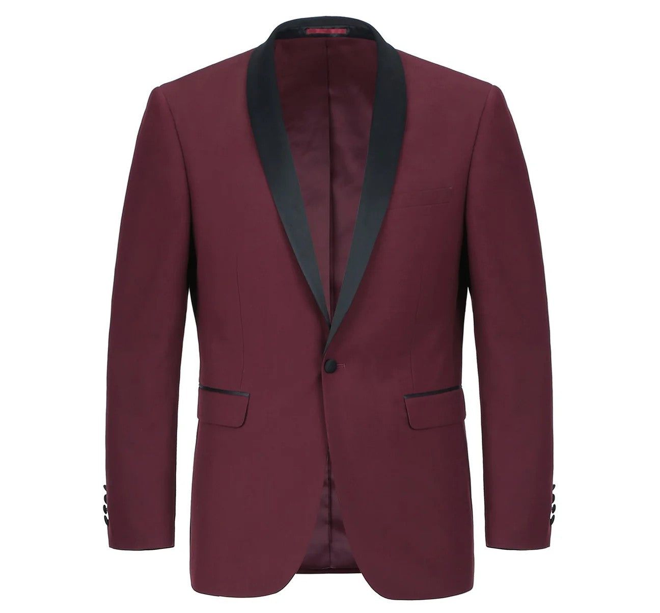 Renoir Mens Tuxedo 201-8-BURG ( Slim Fit 2-Piece Shawl Lapel Tuxedo Suit )