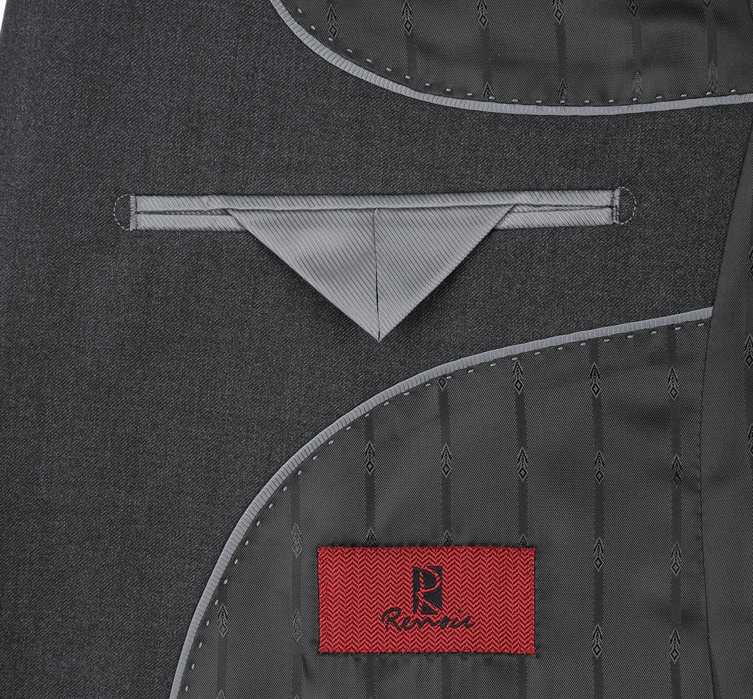 Renoir Mens Suits 202-01-DARK-GRY (2-Piece Single Breasted Notch Lapel Suit)