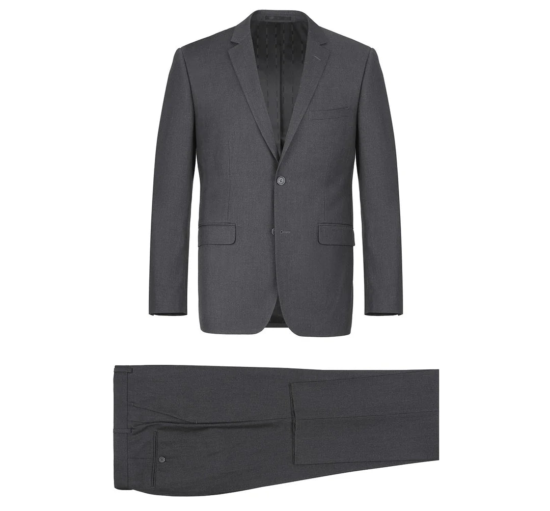 Renoir Mens Suits 202-01-DARK-GRY (2-Piece Single Breasted Notch Lapel Suit)
