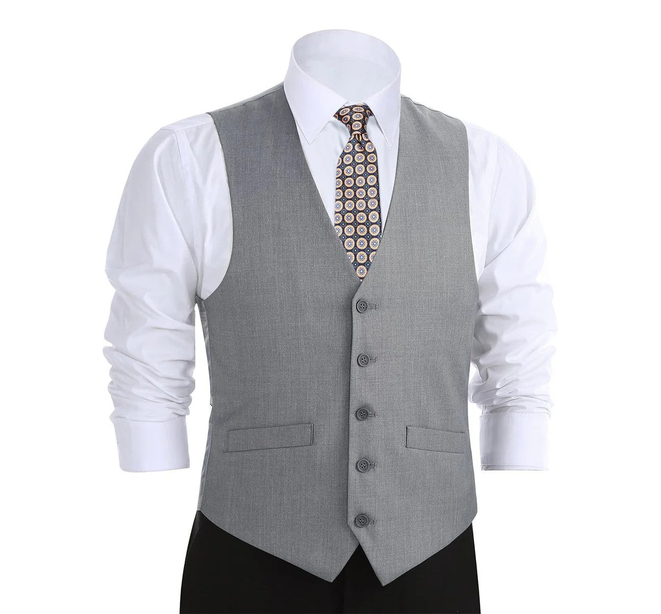 Renoir Mens Vest 202-2-GRY ( Classic Fit Suit Separate Vest )