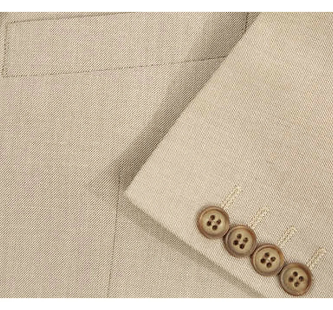 Renoir Men's Suit 203-11-KHAKI (2-Piece Slim Fit Single Breasted Notch Lapel Suit)