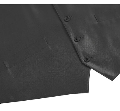 Renoir Mens Vest 207-1-BLK ( Classic Fit Sharkskin Suit Vest )