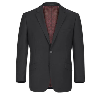 Renoir Mens Suit 2110-1-BLK (Slim Fit Solid Stretch 2-Piece Suit)